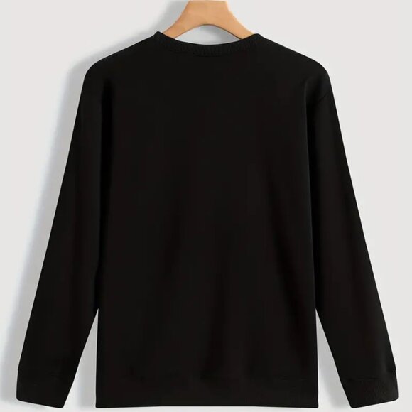 Large - Letter Print Pullover Sweatshirt - Picture 2 of 2